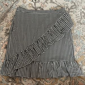 Nanette Lepore Gingham Frill Skirt - Knee length